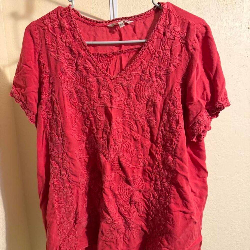 Soft-surroundings Women's Red and Pink Blouse